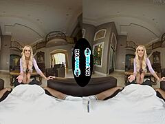MILF blonde gives high definition sex therapy in VR