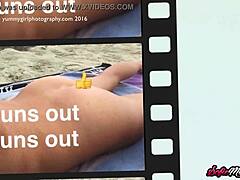 Mature Sofie Marie's beach tease in homemade video