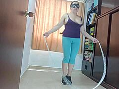 Mature stepmom records cameltoe for stepson in Florida