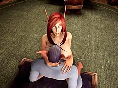 Une MILF rousse devient coquine dans un porno 3D inspiré de Warcraft
