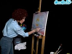 ¡El seductor Bob Ross de Ryan Keelys se divierte durante una lección de pintura! ¡No te pierdas esta escena caliente!