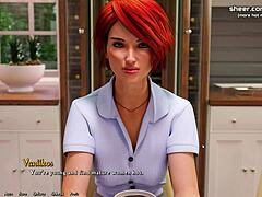 Een roodharige MILF met een heet lichaam geeft zich over aan een hete ontmoeting met haar 18-jarige student in deze gameplay-video voor volwassenen