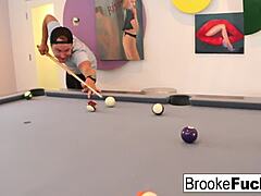 Brooke's seductive game of billiards with vans balls