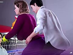 Apocalust 22: Stiefmoeder met grote tieten wordt in haar kont geneukt terwijl ze vastzit in de garage - Hentai-spelletjes