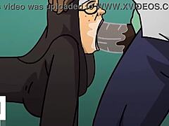 Kypsä nunna nauttii likaisesta puheesta ja nauttii mustasta kyrvästä anime-hentai-videolla
