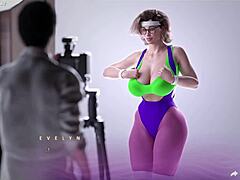 Pełna kształtności amerykańska MILF z dużymi piersiami w hentai 3D