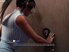 Lara Croft 3D-ben nagy fekete farkat kap a glory hole kalandban