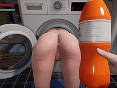 Mira cómo una madre traviesa es atrapada en una sesión de lavandería caliente