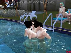 Σκληρός πρωκτικός σεξ με δύο όμορφες Ιάπωνες συζύγους στην πισίνα