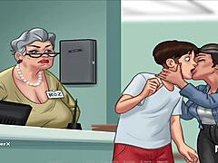 Summertimesaga bertema anime memaparkan seorang wanita tua yang giginya diambil dan disedut oleh seorang lelaki muda
