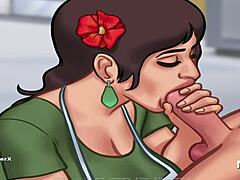 ألعاب الرسوم المتحركة و الهنتاي: ممارسة الجنس الفموي المرضي في العمل في الحلقة 52 من Summertimesaga