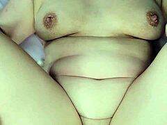 Big ass amateur wife gets a big dick and a cum inside in reverse cowgirl POV