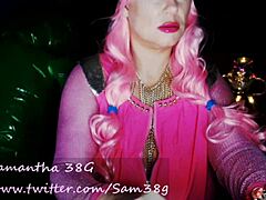 Samantha38g, una MILF regordeta, protagoniza un cosplay en vivo de Fat Alien Queen