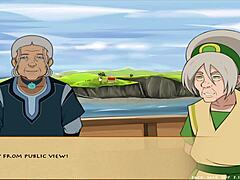 Diversión de dibujos animados en la playa con un libro de entrenador de 4 elementos con 5 miembros