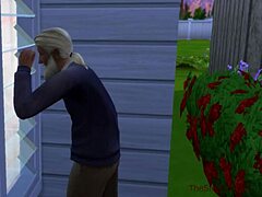 Idős férfi fizeti a bérleti díjat egy fiatal lánynak a The Sims 4 kém zuhanyzóban