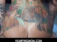 Tattooed stepmom catches her stepson Johnny cheating on his exam