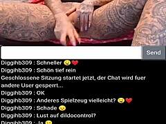 Mature German MILF with big tits gets off on webcam