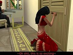 امرأة هندية كبيرة تخون زوجها مع شاب في لعبة Sims 4