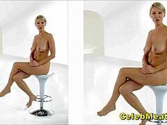 Desnudez sensual de una milf rubia y su amante masculino en un video de televisión prohibido
