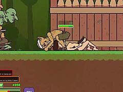 Permainan permainan hentai bahagian 3: Penyelamat wanita telanjang bertarung dengan Goblins dan ditumbuk keras