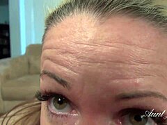 Auntjudys' hairy stepmom Liz gives a titjob in this POV video