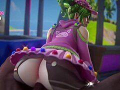 Mature mom with big tits gets a titjob in Fortnite