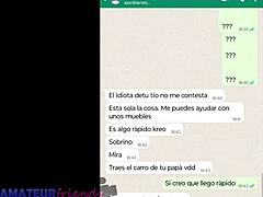 Латино майка се мастурбира в уеб камера на WhatsApp със своята мащеха