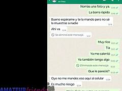 MILF Latina masturbasi di webcam Whatsapp dengan saudara tiri